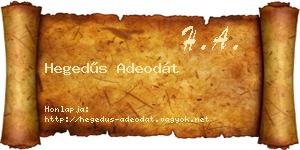 Hegedűs Adeodát névjegykártya