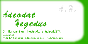 adeodat hegedus business card